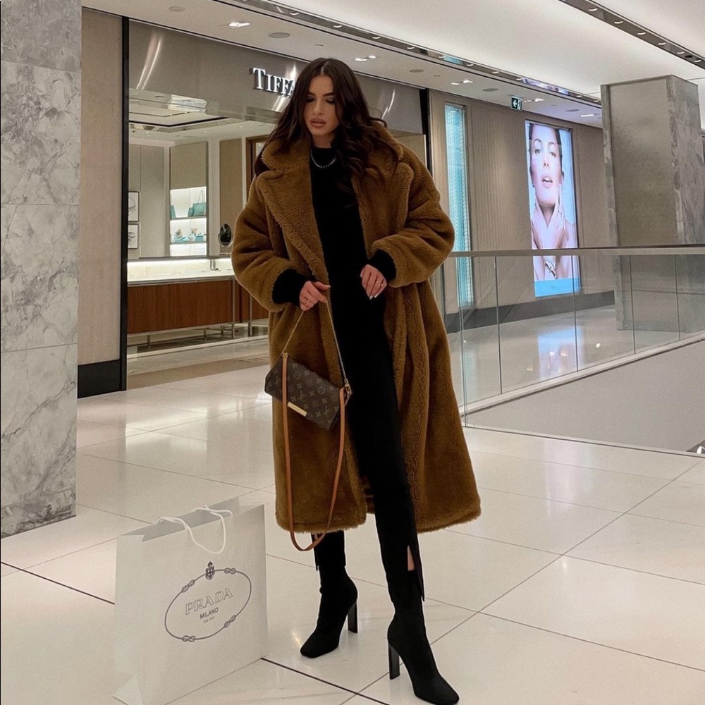 Zara Faux Fur Long Teddy Coat